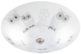 Biele detské stropné svietidlo so skleneným tienidlom ø 39 cm Ugglarp – Markslöjd