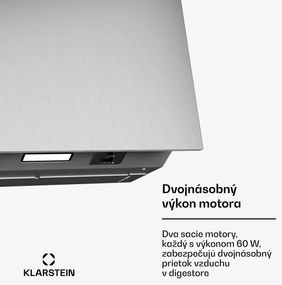 Klarstein Swift Square digestor, zabudovaný digestor, 402 m³/h, EEK C, Odsávanie/Recirkulácia, LED