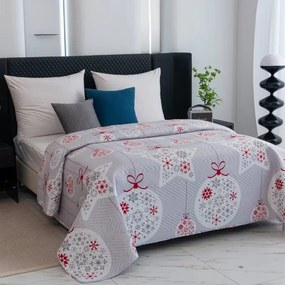 Prehoz na posteľ CHRISTMAS DECOR, sivý Rozmer: 200 x 220 cm