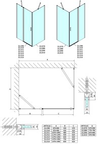 Polysan, ZOOM LINE sprchová bočná stena 900mm, číre sklo, ZL3290