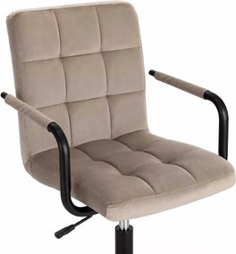LuxuryForm DESIGN Otočná stolička VERONA BLACK VELUR na čiernom kríži - latte