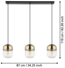 Eglo 900551 - Luster na lanku MARYVILLA 3xE27/40W/230V