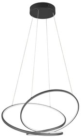 Matne čierne LED stmievateľné závesné svietidlo Darvin – Trio