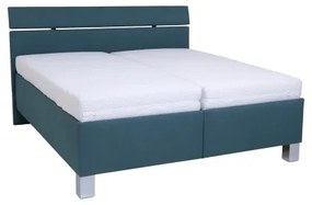 Čalúnená posteľ s úložným priestorom bez matraca ALIS 180x200 cm petrolejová