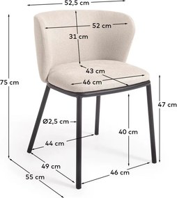 Béžová jedálenská stolička Ciselia – Kave Home