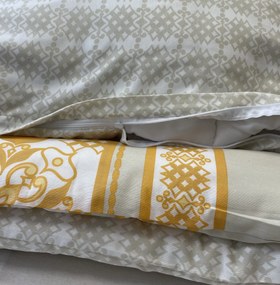 Obliečky bavlnené Angelika gold TiaHome - 1x Vankúš 90x70cm, 1x Paplón 140x220cm