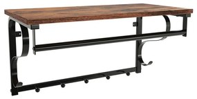 Nástenný vešiak s policou NATE hnedá/čierna