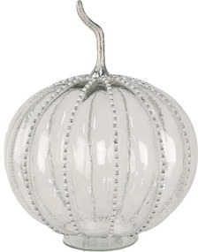 Transparentná sklenená tekvica Pumpkin s korálkami XL - Ø 25*33 cm