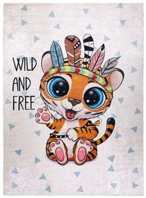 Detský kusový koberec Bambino 1960 Tiger indian white, 120x170, viacfarebná, detská izba, Dywany Łuszczów