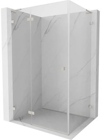 Mexen Lunar, L sklápací sprchový kút ľavý 100 x 80 cm, 8mm číre sklo, oceľový profil, 834L-100-080-97-00-L