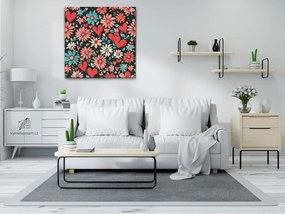 Gario Maľovanie podľa čísel Srdce a kvety Rozmery: 80 x 80 cm, Rámovanie: S vnútorným rámom