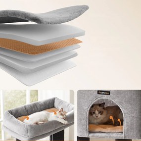 Mačací strom ONYX, 50x50x160cm, šedá/čierna Feandrea