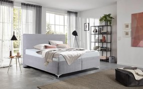 Posteľ Hilton 180x200 cm, svelo šedá látka