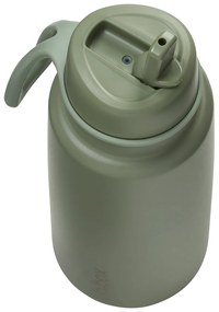Antikorová termofľaša so slamkou 1 l - olive