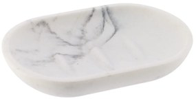 Sada kúpeľňových doplnkov Everist Marble, biela/s čiernymi prvkami