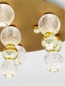 Stropné svietidlo LED so stmievaním Brille 66 zlaté