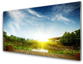 Nástenný panel  Jazero príroda 125x50 cm