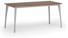 Rokovací stôl PRIMO OMEGA, 1600 x 800 mm, sivá podnož, orech