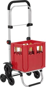 Nákupný vozík 3 v 1 na schody - objem 56 l, čierny