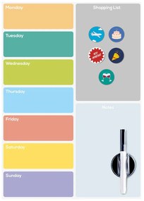 Magnetická tabuľa 30x42 cm Week Planner – Balvi