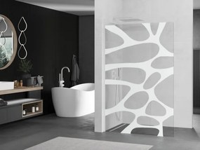 Mexen Kioto L, sprchová zástena Walk-In 80 x 200 cm, 8mm číre sklo biely vzor, biely profil, 800-080-103-20-97