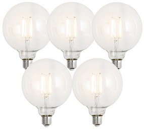 Sada 5 ks Inteligentné stmievateľné LED žiarovky E27 G125 číre 7W 806lm 2700-6500K
