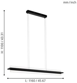 Eglo 98495 - LED Stmievateľný luster na lanku SPADAFORA LED/15W/230V