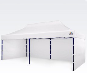 BRIMO Nožnicový párty stan EXCLUSIVE oceľ 3x6 m s 3 stenami biely