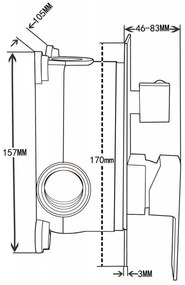 Mexen Uno DR45, podomietková sprchová zostava s dažďovou sprchou + Box, čierna, 71435DR45-70