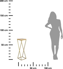 STOJAN NA KVETINÁČ LOFT7 70X24X24 CM ZLATÁ/HNEDÁ