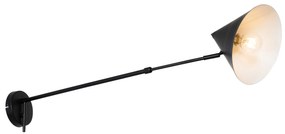 Dizajnová nástenná lampa čierna nastaviteľná - Triangolo