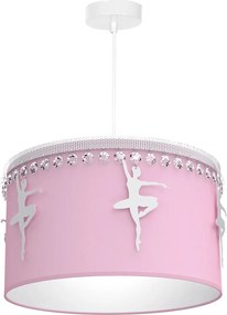 Detské závesné svietidlo Baletnica pink, 1x ružové textilné tienidlo, w