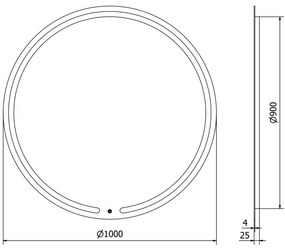 Mexen Rose, LED kúpeľňové zrkadlo s podsvietením 100x100 cm, 6000K, ochrana proti zahmlievaniu, 9810-100-100-611-00