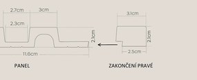 Lamelové dekoračné panely BARI 28060049, zakončenie pravé orech, rozmer 2,7 x 270 cm, IMPOL TRADE