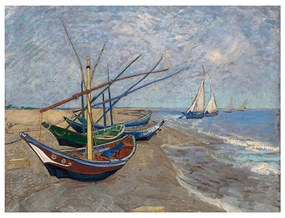 Reprodukcia obrazu Vincenta van Gogha - Fishing Boats on the Beach at Les Saintes-Maries-de la Mer, 40 × 30 cm