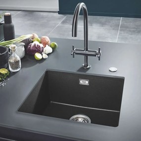 GROHE K700U kompozitný drez, horná/spodná montáž, 457 x 406 mm, granitová čierna, 31653AP0