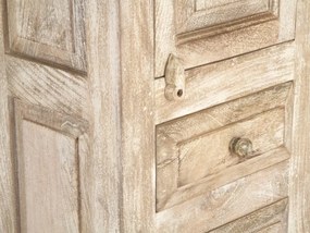 furniture-nabytek.cz - Masívna vysoká komoda do koupelne Patina z mangového dreva, lakovaná, prírodná – 48×33×130 cm