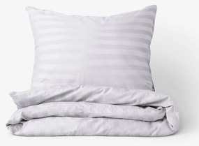 Goldea damaškové posteľné obliečky - svetlo sivé prúžky so saténovým leskom 150 x 200 a 50 x 60 cm