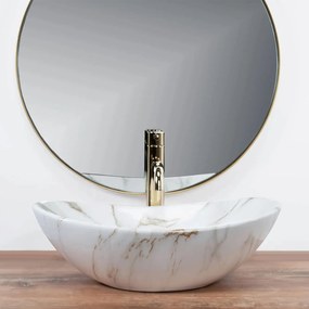 Rea Royal Mini, umývadlo na dosku 480x305x145 mm, imitácia kameňa Aiax Shiny, REA-U5063