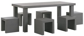 Záhradná súprava betónový stôl a 6 stoličiek sivá TARANTO Beliani