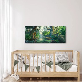 Obraz - Ilustrácia tropického lesa (120x50 cm)