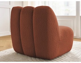 Kreslo z textílie buklé v tehlovej farbe Janissaire – Bobochic Paris