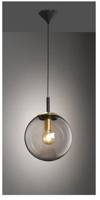 Čierne závesné svietidlo so skleneným tienidlom Dini – Fischer &amp; Honsel