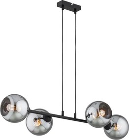 Brilagi - Závesný luster na lanku DIOR 4xE27/60W/230V čierna/dymová sivá