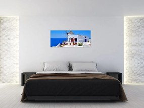 Obraz - Domček v Grécku (120x50 cm)
