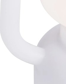 Stolná lampa biela IP44 vrátane Bluetooth reproduktora - Storm Music