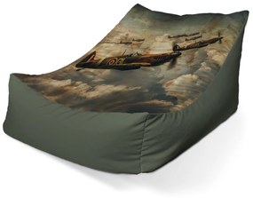 Sablio Sedací vak Lounge Stíhačky Spitfire v leteckej bitke - 120 x 100 x 80 cm