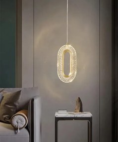 Závesný LED krištáľový luster G113-1CP zlatý/neutrálna biela