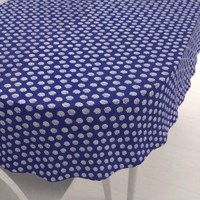 Biante Bavlnený oválny obrus Sandra SA-214 Biele bodky na modrom 100x160 cm