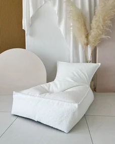 Sedací vak Boucle, biely